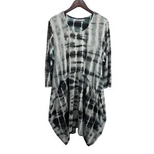 Snapdragon & Twig Thunder Shibori Tie Dye Lagenlook Dress Size Large - FLAW